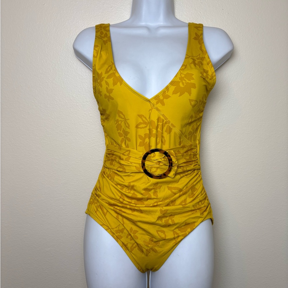 Kingdom & State Yellow Floral One Piece Belted